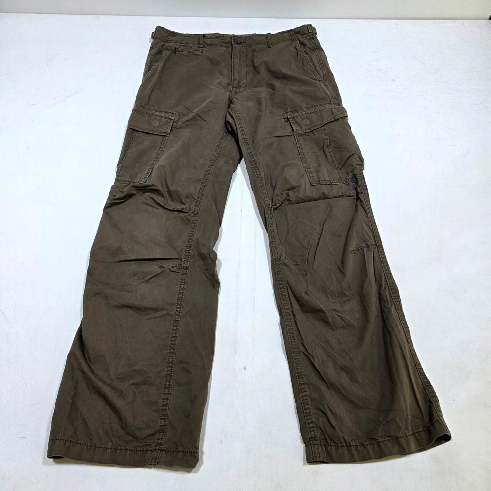Gap The Cargo Pants Mens 33W Olive Green Straight Leg Utility Gorpcore Workwear